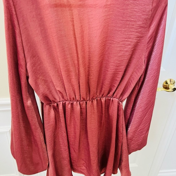 Sage Long Sleeve Dress in Deep Rose - Picture 8 of 8